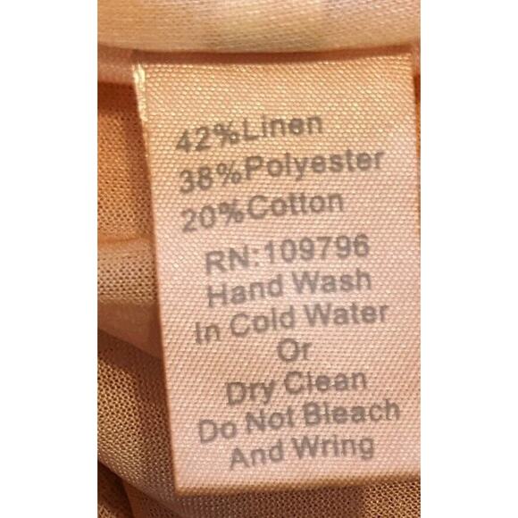 Pretty Angel Size Large Peach Layer Linen Blend Lace Skirt Boho Lagen Look - Picture 6 of 9